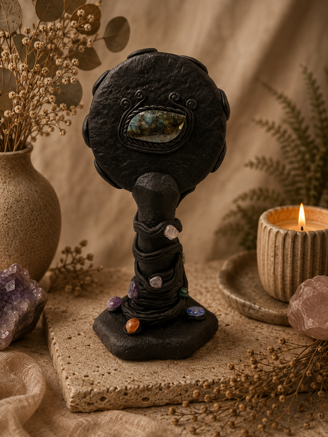 Serpent Obsidian Scrying Mirror - Image 2