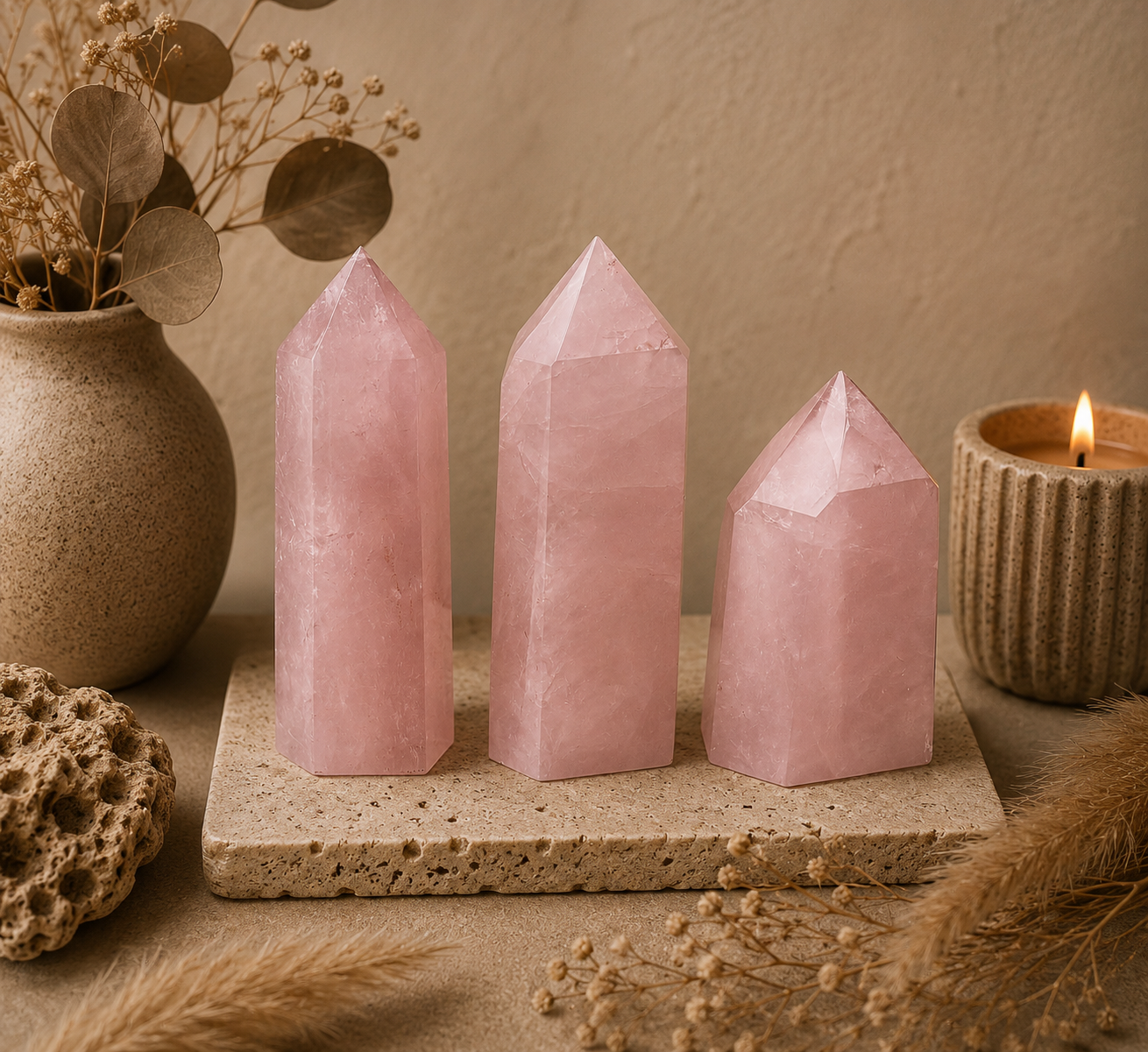 Natural Rose Quartz Point