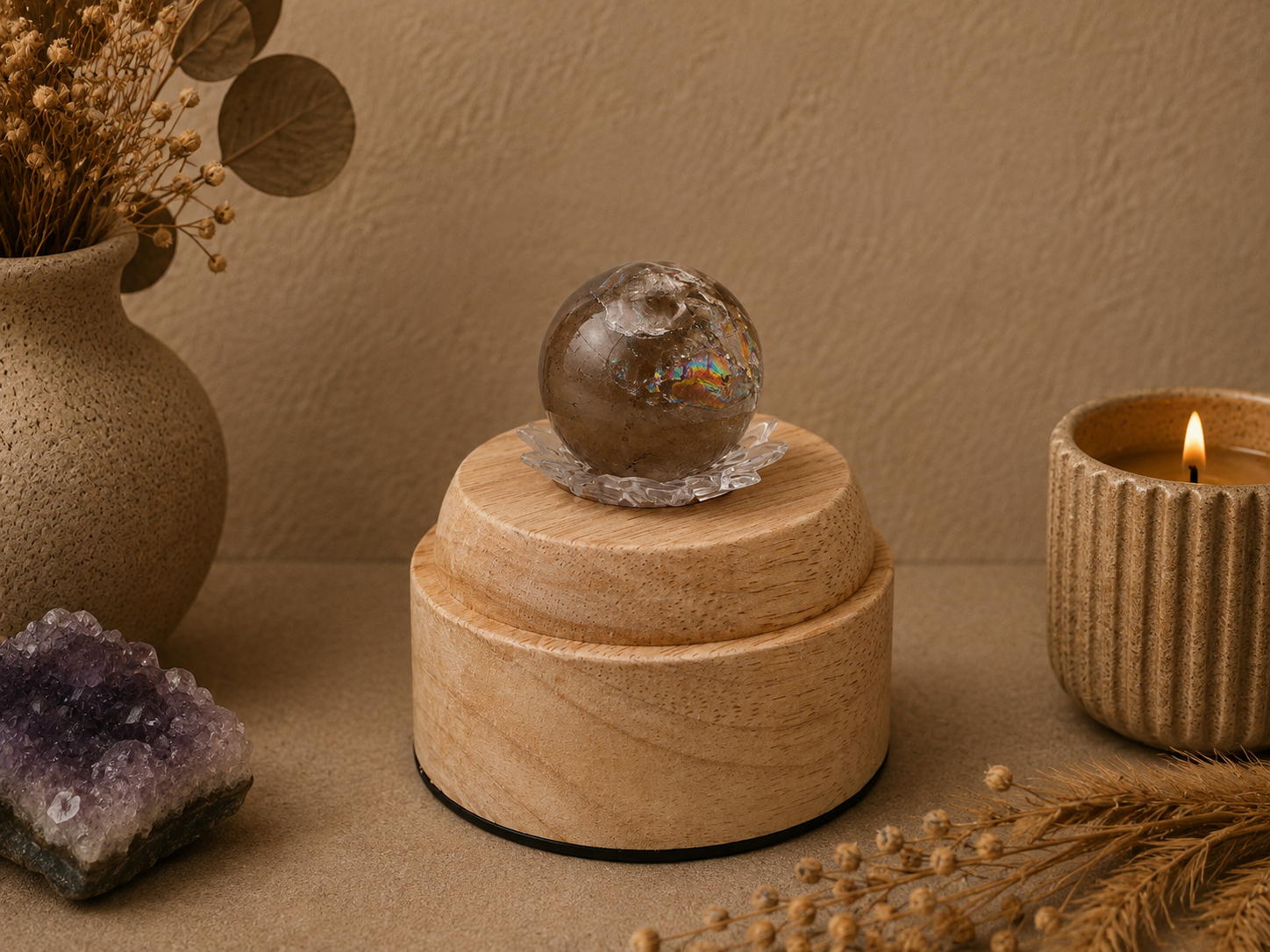 Rainbow Smoky Quartz Sphere