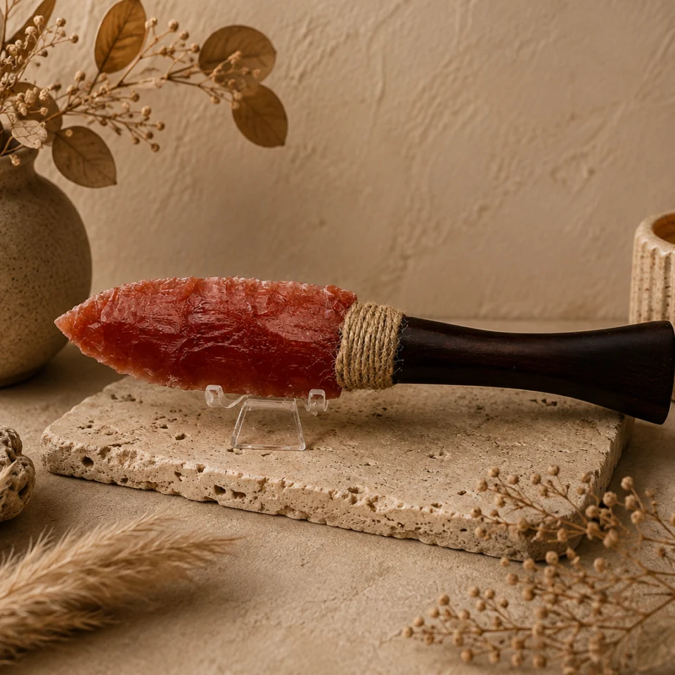 Orange Slag Glass Decorative Athame